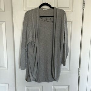 Maurices Grey Cardigan with rope detail on back size medium